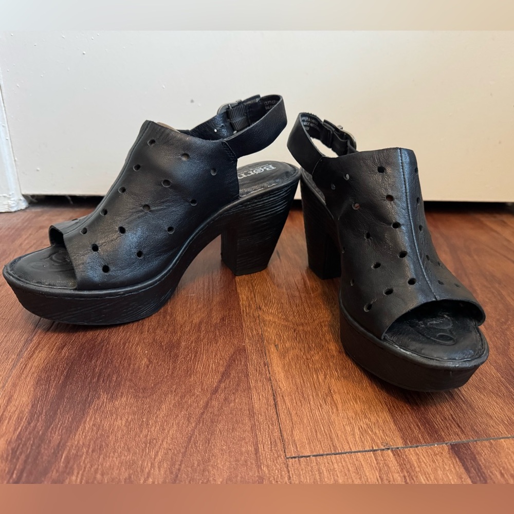 Born Galoa Slingback Heeled Sandals - Size 6 - Black